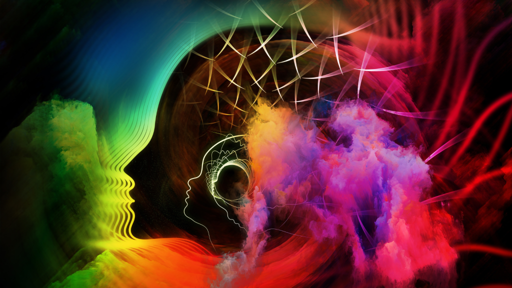 brainwaves thinking vibrant colors